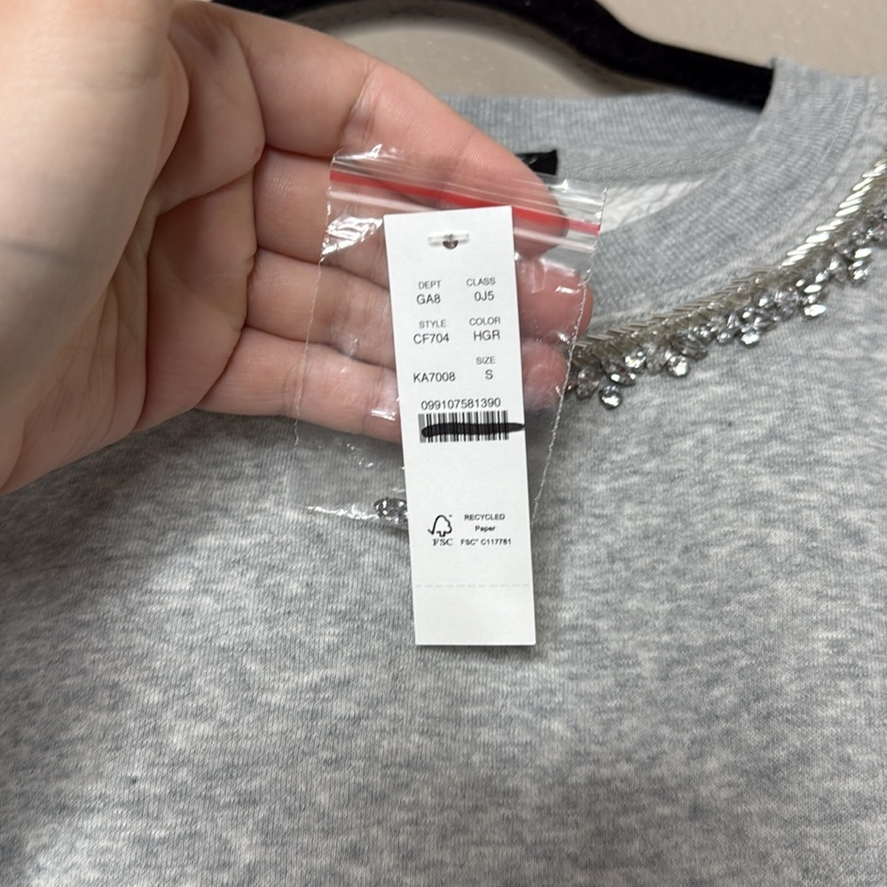 J. Crew Heritage Fleece Crewneck Sweatshirt with Embellishments - Picture 7 of 9